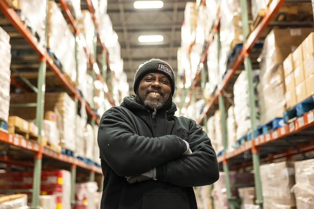 Employee smiling